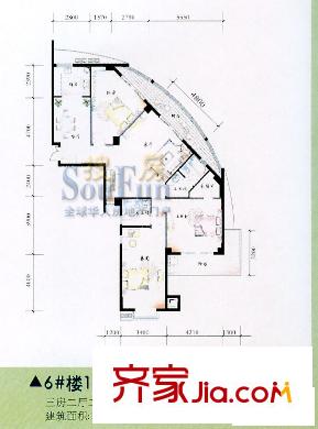 聯(lián)邦廣場戶型圖3室2廳2衛(wèi)1廚
