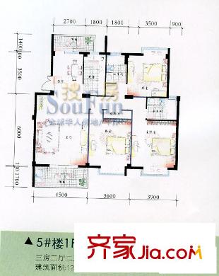 聯(lián)邦廣場戶型圖3室2廳2衛(wèi)1廚