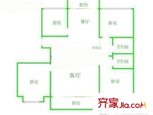 時代名城 3室  戶型圖
