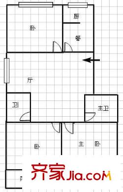 南湖花園 3室 戶型圖