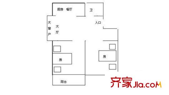 建新新村 2室 戶型圖