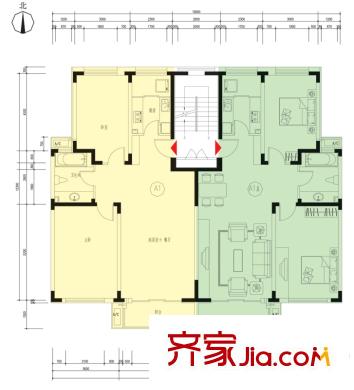 世紀花園119號樓戶型圖A戶型圖 2室2廳1衛(wèi)1廚