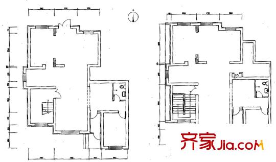 金源經(jīng)典戶型圖一層西單元西側(cè)商業(yè)平面圖 4室2廳2衛(wèi)1廚