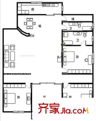 光明花園 4室 戶(hù)型圖