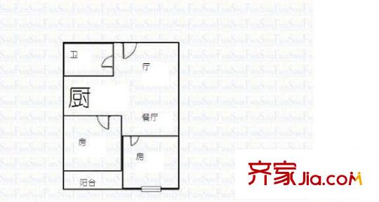 光明花園 2室 戶型圖