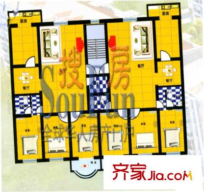 浩友諧和園戶型圖3室2廳2衛(wèi)1廚