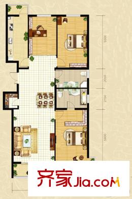 東潤財智公館D座標準層153戶型 3室2廳2衛(wèi)1廚