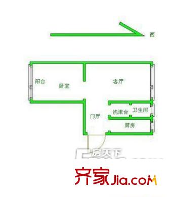 東方廣場 戶型圖 1居室