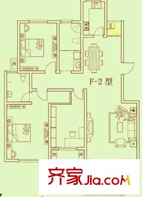 濱河悅城戶型圖洋房F2/3 3室2廳2衛(wèi)