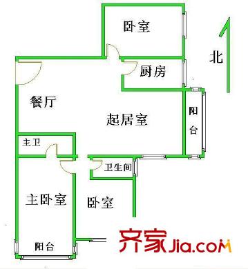 文慧園 2居室 戶型圖