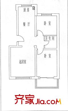 東苑陽光園戶型圖A戶型 3室1廳1衛(wèi)1廚