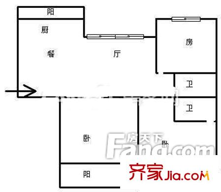 群升國(guó)際E區(qū) 3室戶型圖