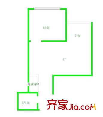 七十八號小區(qū)戶型圖1居室 1室1廳1衛(wèi)1廚