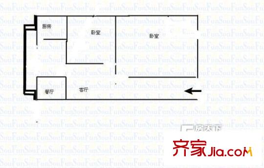 帝豪花園 2室 戶型圖