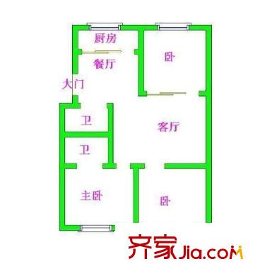 金安公寓 3室 戶(hù)型圖