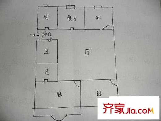 中亭街G區(qū) 3室 戶型圖