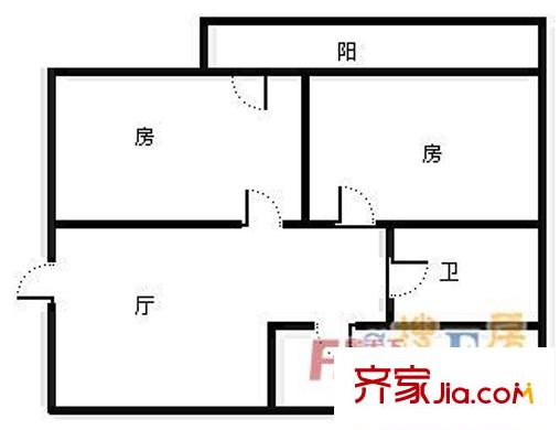 新興新村 2室 戶型圖