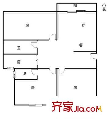 溫馨家園 3室 戶型圖