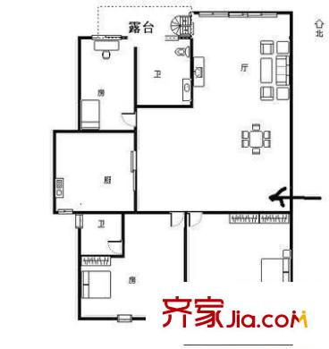 溫馨家園 3室 戶型圖