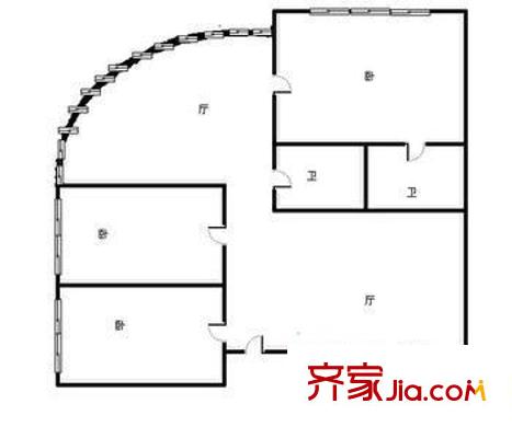融鑫園戶型圖戶型圖3 3室2廳1衛(wèi)1廚