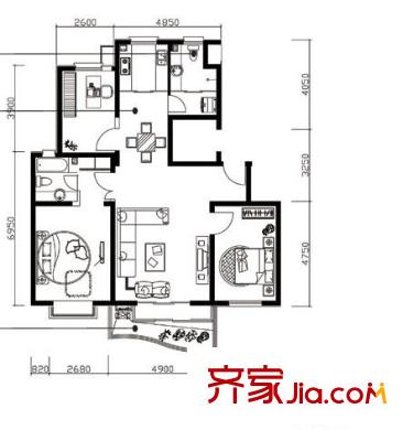 恒通花園戶型圖11戶型圖 3室2廳2衛(wèi)1廚