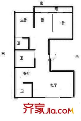融鳳江濱 3室 戶型圖