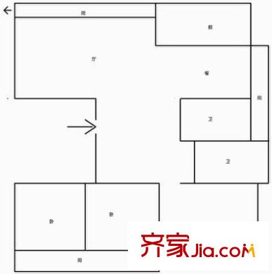 融鳳江濱 3室 戶型圖