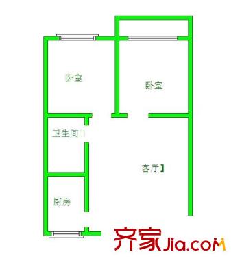 群眾新村 2室 戶型圖