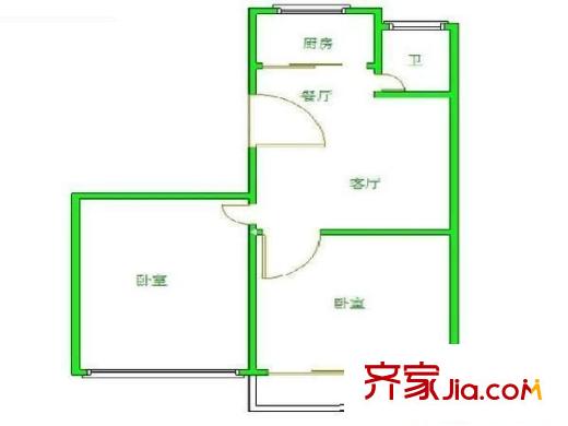 群眾新村 2室 戶型圖