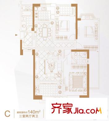 名城中心泊悅府戶型圖戶型圖3 