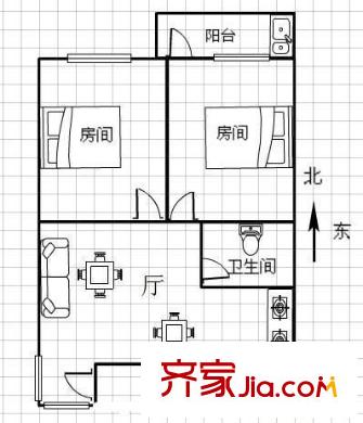 金祥花園 2室 戶型圖