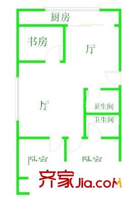 金星四季花城 3室 戶型圖