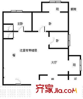 金星四季花城 3室 戶型圖
