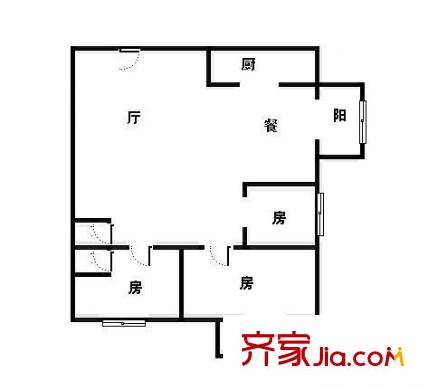 金星四季花城 3室 戶型圖