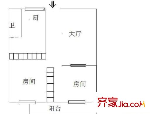 紅星新村 2室 戶型圖