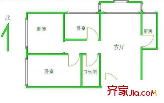 西山南里 戶型圖 3居室