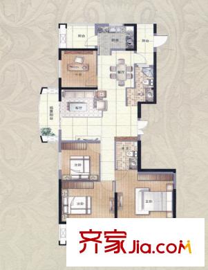匯誠(chéng)佳源居戶型圖1#04、2#01單元戶型圖 4室2廳2衛(wèi)1廚