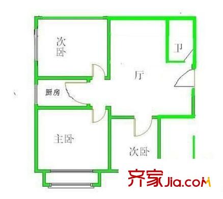 荷花新村 3室 戶(hù)型圖