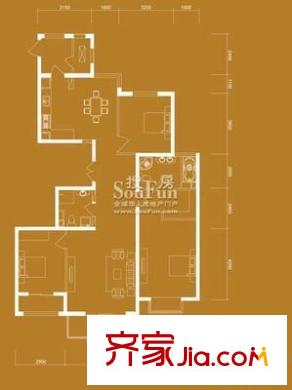 中建二局四公司 2室 戶型圖