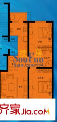 陶然居戶型圖1-13號(hào)樓多層小高層L＇戶型 2室2廳1衛(wèi)1廚