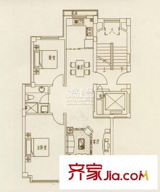 尚品名都二期戶型圖F戶型2室2廳1衛(wèi)1廚 2室2廳1衛(wèi)1廚