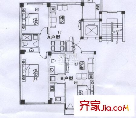 尚品名都二期戶型圖A B戶型2室2廳1衛(wèi)1廚 2室2廳1衛(wèi)1廚