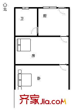 達文里新村 2室 戶型圖