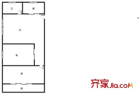 達(dá)文里新村 2室 戶型圖
