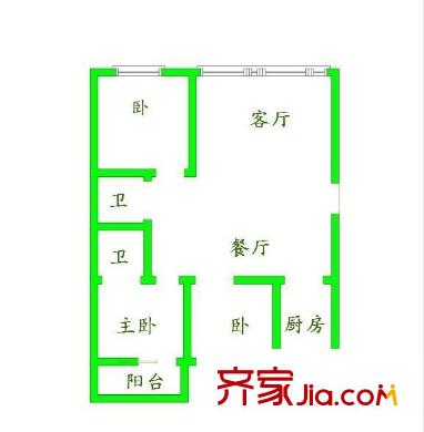 東顯花園 3室 戶型圖