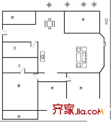東顯花園 4室 戶型圖