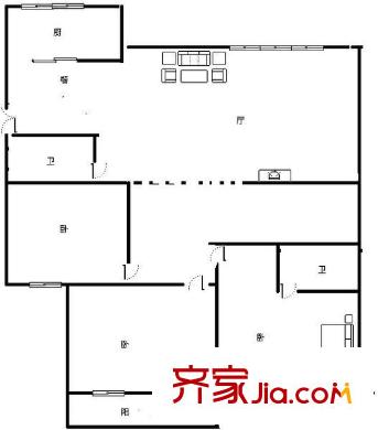 烏山文心園 3室 戶型圖
