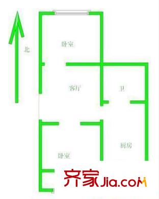 燕山樓 2室 戶型圖