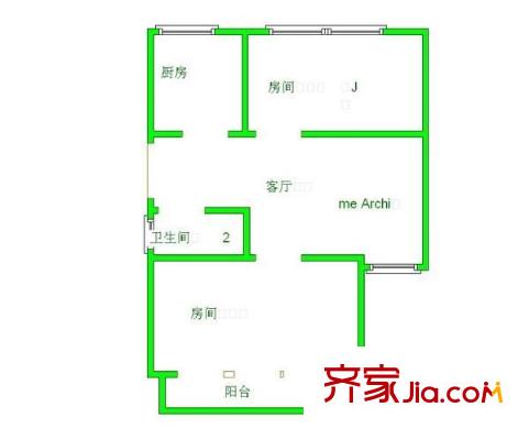 天馬新村 2室 戶型圖