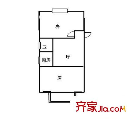 雙拋一里 2室 戶型圖
